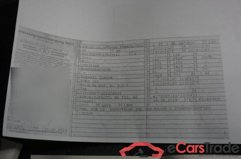 Ford _Transit Custom ´12 Transit Custom Kasten 280 L1 Trend TDCi 96KW AT6 E6 #1