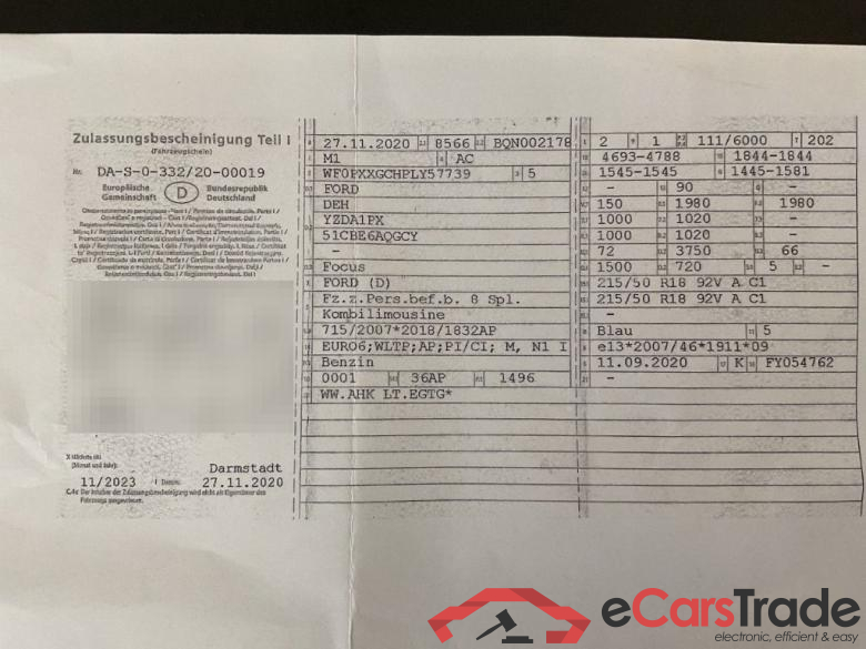 Ford Focus Turnier ´18 Focus Turnier Active X 1.5 EcoBoost 110KW AT8 E6dT