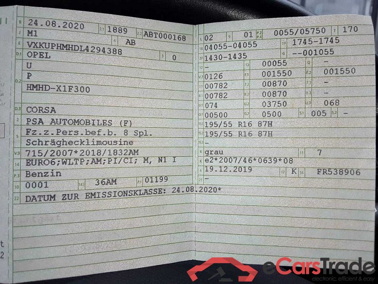 Opel Corsa F (2019->) DE - LimS5 1.2 EU6d, Edition (EURO 6d), 2019 - 2023 #6
