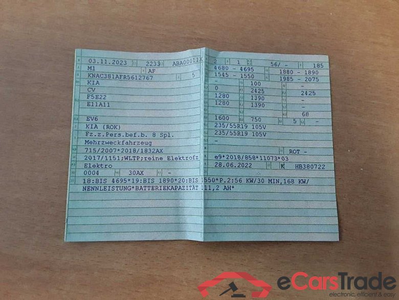 Kia EV6 (CV)(2021->) DE - SUV5 Elektro 77,4 kWh, 2WD, 2021 - 2024 #4