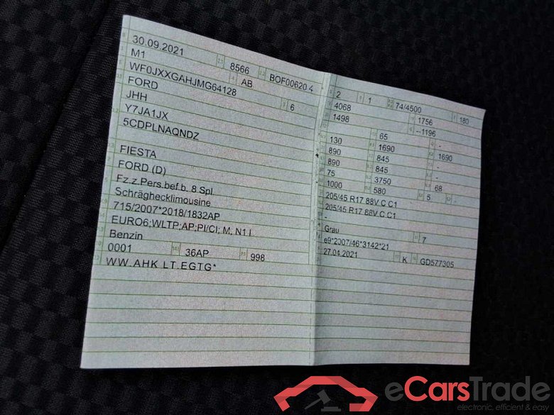 Ford Fiesta (CE1)(2017->) DE - LimS5 1.0 EcoBoost EU6d, ST-Line (EURO 6d), (Facelift) 2021 - 2023 #2