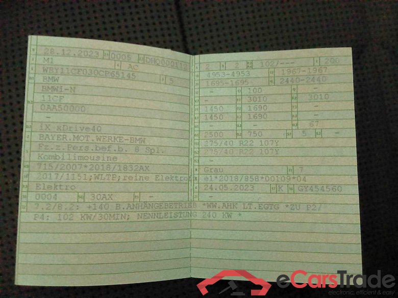 BMW iX (I20)(07.2021->) DE - SUV5 xDrive40, xDrive40 Sport, 2021 - 2024 #3