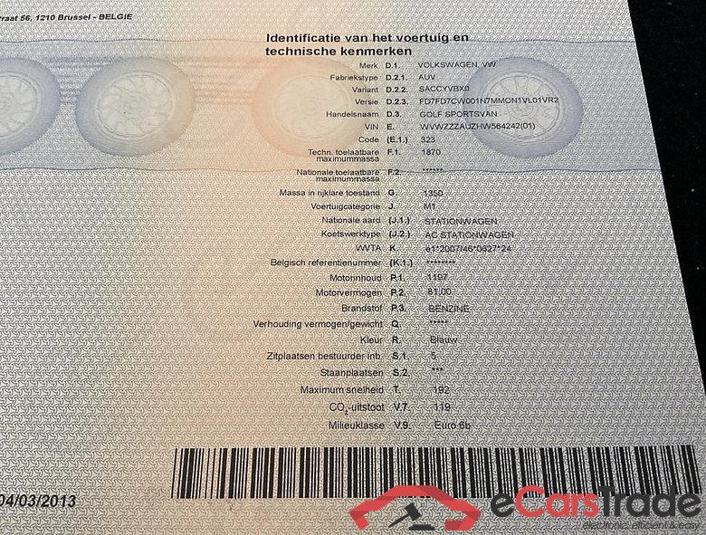 VOLKSWAGEN Golf Sportsvan Golf Sportsvan Trendline 1.2 TSI BlueMotion Technology 81 kW (110 ch) 7 vitesses DSG #6