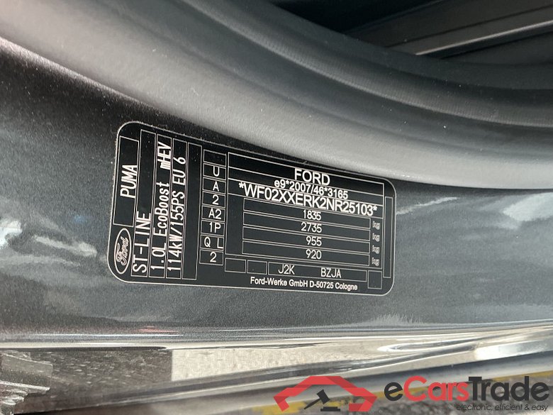 Ford Puma (2019->) DE - SUV5 1.0 EcoBoost Mild Hybrid EU6d, ST-Line S/S (EURO 6d), 2020 - 2024 #2